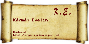 Kármán Evelin névjegykártya